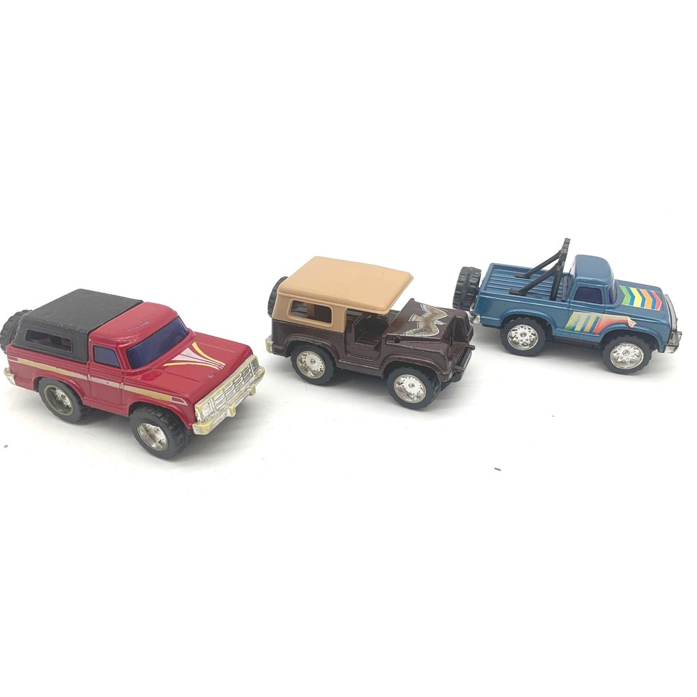 Vintage Arco Diecast Toy Trucks Set 3 1980s Pull Back Action Stomper Hong Kong
